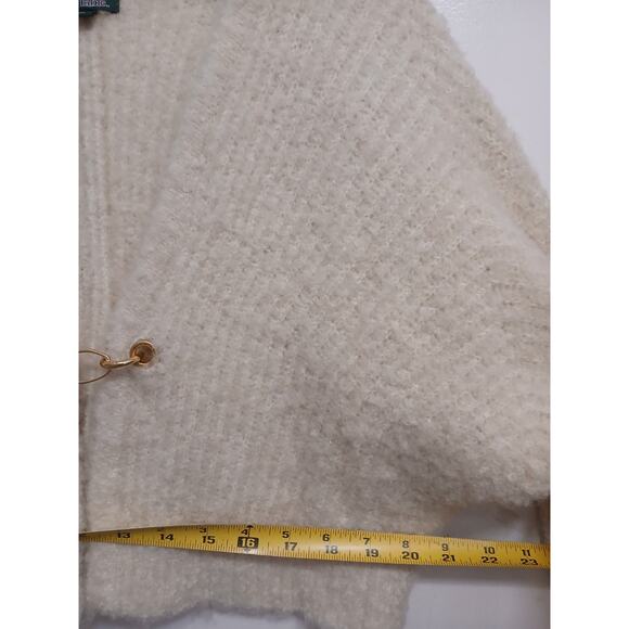 Vintage Crop Top Sweater Women Size XS Ivory Short Cropped Gold Chain Cult Punk - Picture 10 of 14